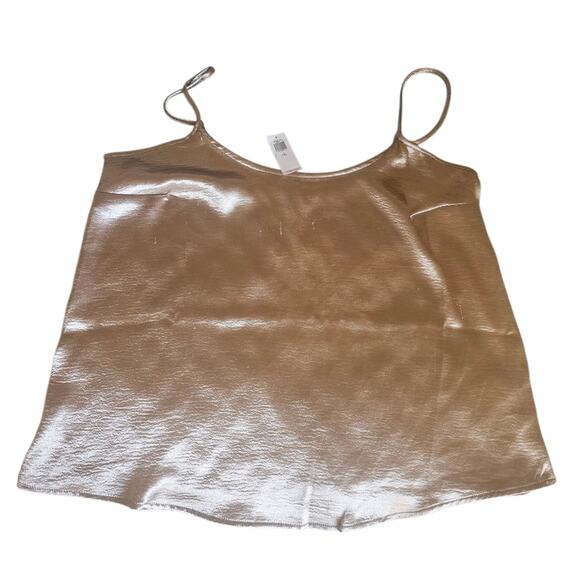 NWT Metallic Gold Cami Tank Top Sleeveless Blouse Women's Large Tall Old Navy - Picture 4 of 7